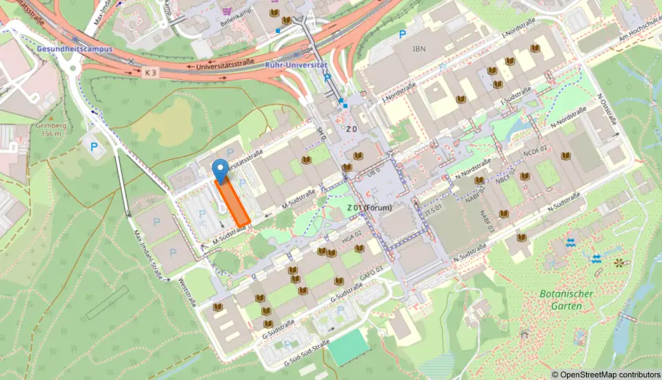 Map of RUB Campus (Copyright OpenStreetMap contributors)